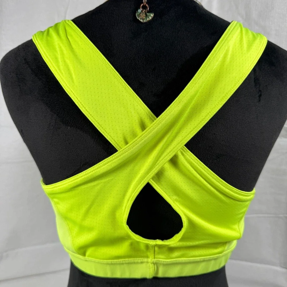 Adidas Womens Climacool Sports Bra Neon Yellow Green G68399 Size Large